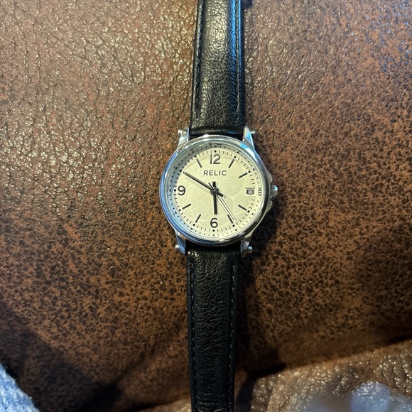 Relic Black and Silver Classic Watch